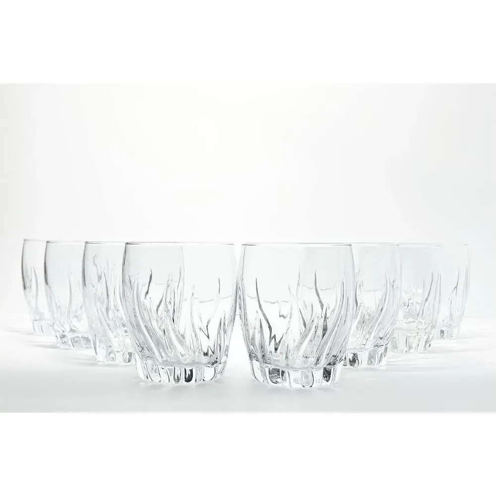 Anchor Hocking “Central Park” 8 Old Fashioned Tumbler Drinking Glasses 4” 8oz